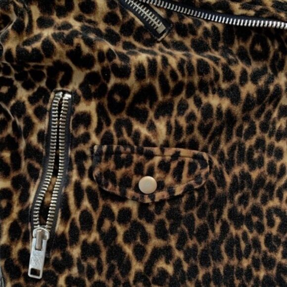 Ralph Lauren Denim & Supply Leopard Print Velvet Moto Jacket - Picture 6 of 16